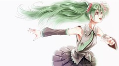 Hatsune miku vocaloid twintails Simple Background detached 