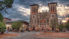 hdr sky cityscape Church sunset San Antonio Cathedral
