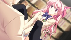 Head Anime pink hair long hair seifuku underwear panties Chaos 