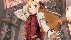 Head Shade drawings sunlight blush long hair anime girls green 