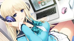 Headphones Anime anime girls game cg Iizuki Tasuku