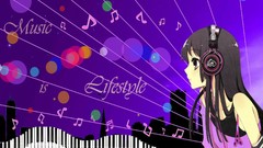 Headphones anime girls akiyama mio k - on music girl