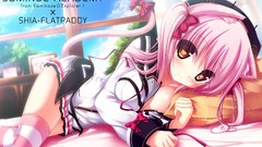 Headphones Anime pink hair anime girls animal ears kamikaze 