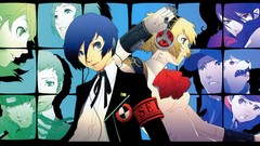 Headphones blondes blue hair blue eyes school uniforms short 