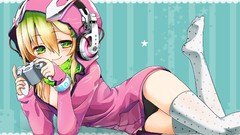 Headphones blondes panties cleavage