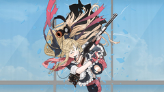 Headphones blondes Rifles weapons