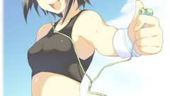 Headphones blue eyes idolmaster