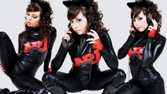 Headphones brunettes boots woman