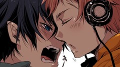 Headphones brunettes Music redheads