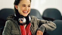 Headphones brunettes woman Actress