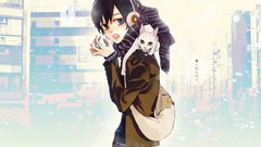 Headphones cats Animals Japanese