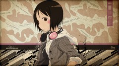 Headphones Cigarettes jackets hoodies blush anime girls brown 