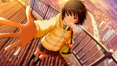 Headphones cities short hair black hair black eyes nanasaki ai 