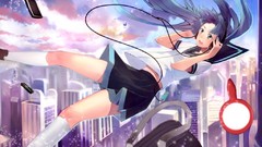 Headphones cityscapes vocaloid hatsune