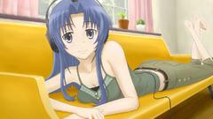 Headphones couch cleavage toradora