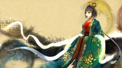 Headphones dress Jewelry red eyes long hair headsets bangs 