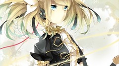 Headphones dress Ribbons wires bows instruments guitars blondes 