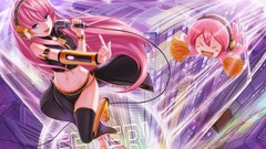 Headphones dress tentacles pink hair long hair vocaloid 