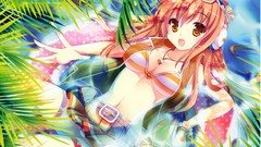 Headphones Garden glasses Alice anime girls bikini video games 