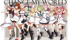 Headphones glasses dress hats guitars blondes pink hair long 