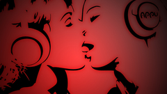 Headphones kissing