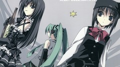 Headphones long hair anime girls short hair hatsune miku 