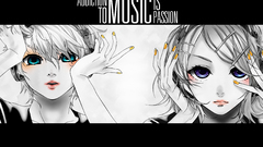 Headphones Music vocaloid blue
