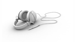 Headphones Music white background