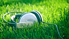 Headphones nature Music grass