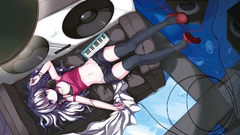 Headphones panties Music blue