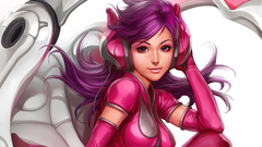 Headphones purple hair purple