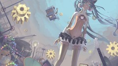 Headphones Robots piano cogwheel Birdcage instruments guitars 