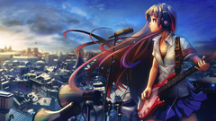 Headphones skirts long hair