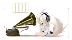 Headphones tails closed eyes