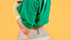 Headphones tattoos woman panties