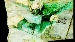 Headphones text guitars anime