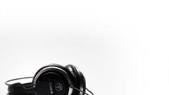 Headphones white background