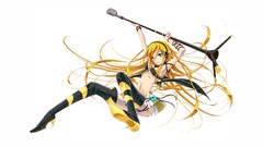 Headphones white background navel Ribbons blondes bracelets 