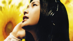 Headphones woman asians