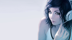 Headphones woman headsets