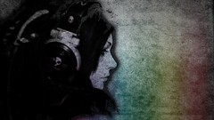 Headphones woman Skullcandy rainbows