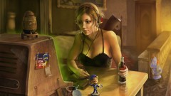 Headphones woman video games