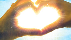 Heart using sunlight love