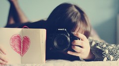 Hearts Cameras love you girlycard