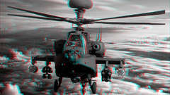 Helicopters anaglyph vehicles 3d