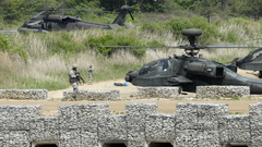 Helicopters Bridges vehicles ah-64