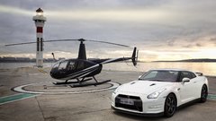 Helicopters white cars Nissan
