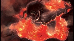 Hell paintings lava drawings digital art Tauren fantasy art