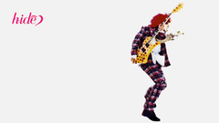 hide (musician) guitar singer asian text white background