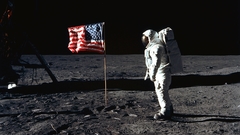 High Resolution flagonmoon